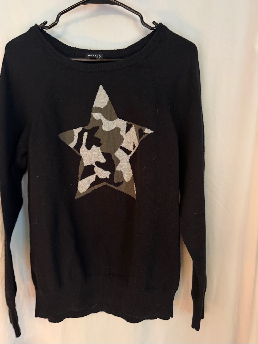 torrid Black Star Camo Knit Sweater